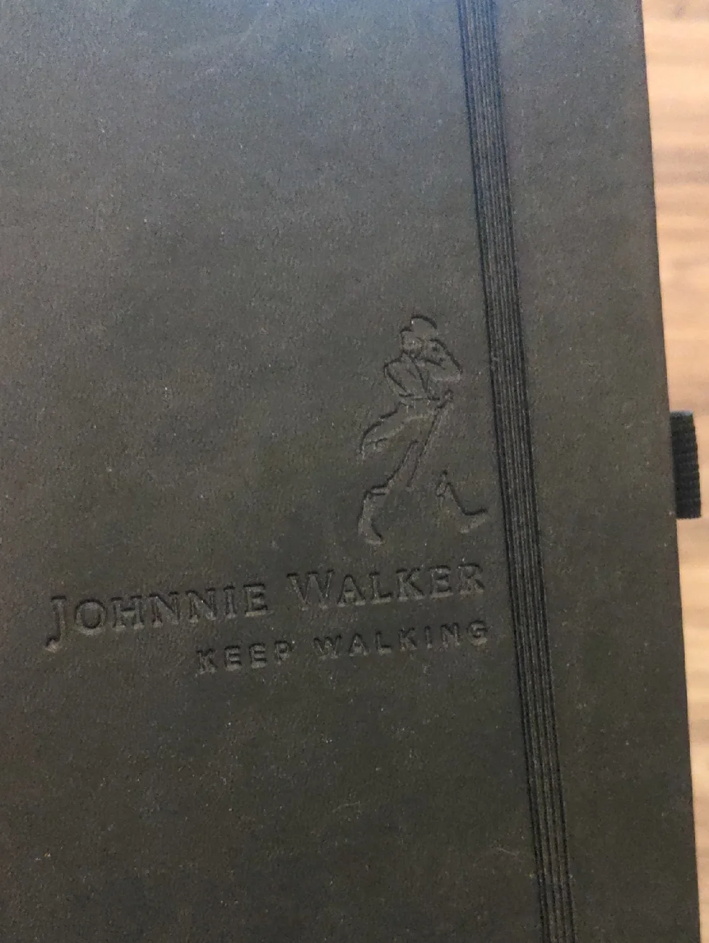 Johnnie Walker Embossed Black Notebook - Keep Walking